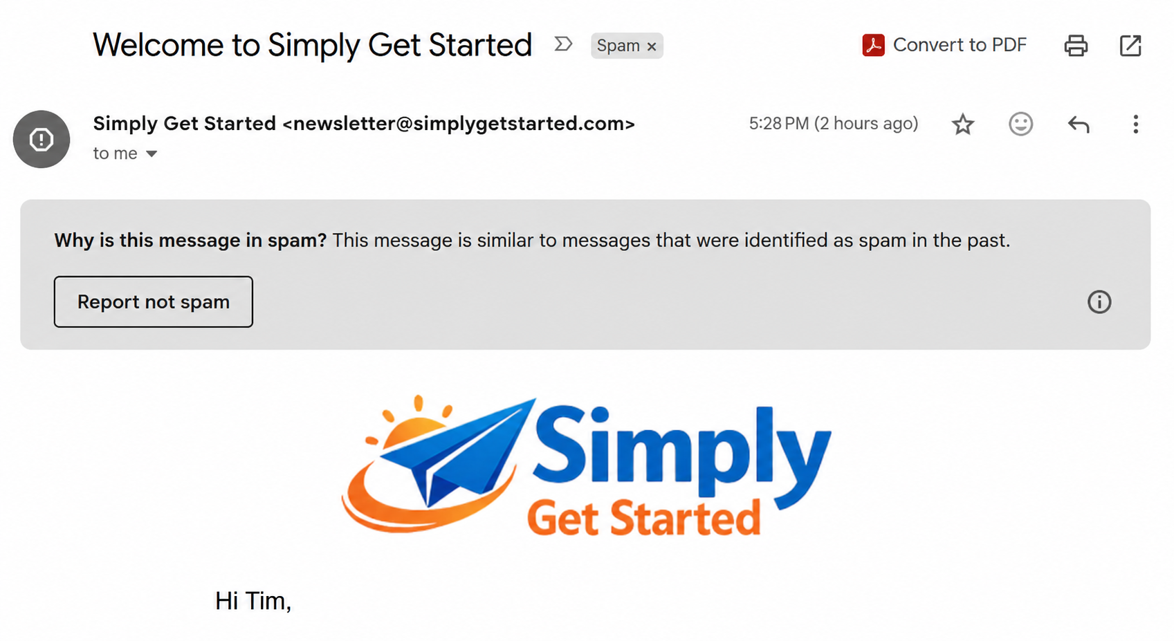 Check Your Spam Folder